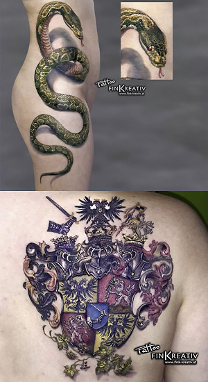 realistictattoo graz schlange wappen