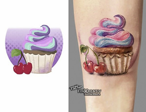 colortattoo graz realistic cupcake